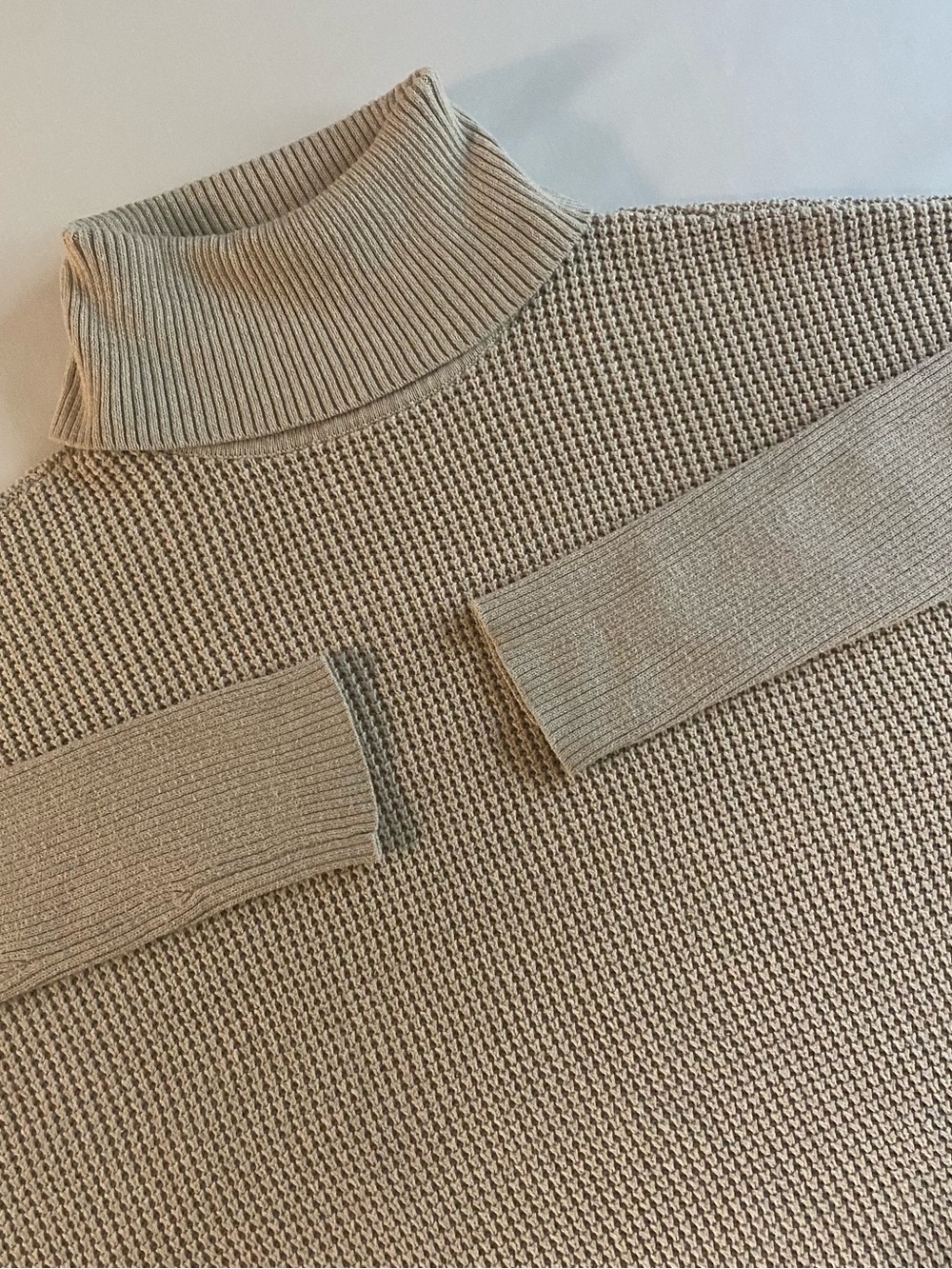 Michael Kors Waffle Knit Turtleneck Sweater Women M LOOSE Preppy Elegant Party